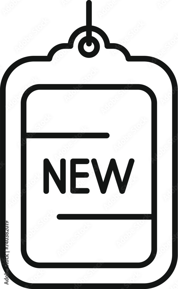 Fototapeta premium New label tag icon outline vector. Sale discount price. Customer support