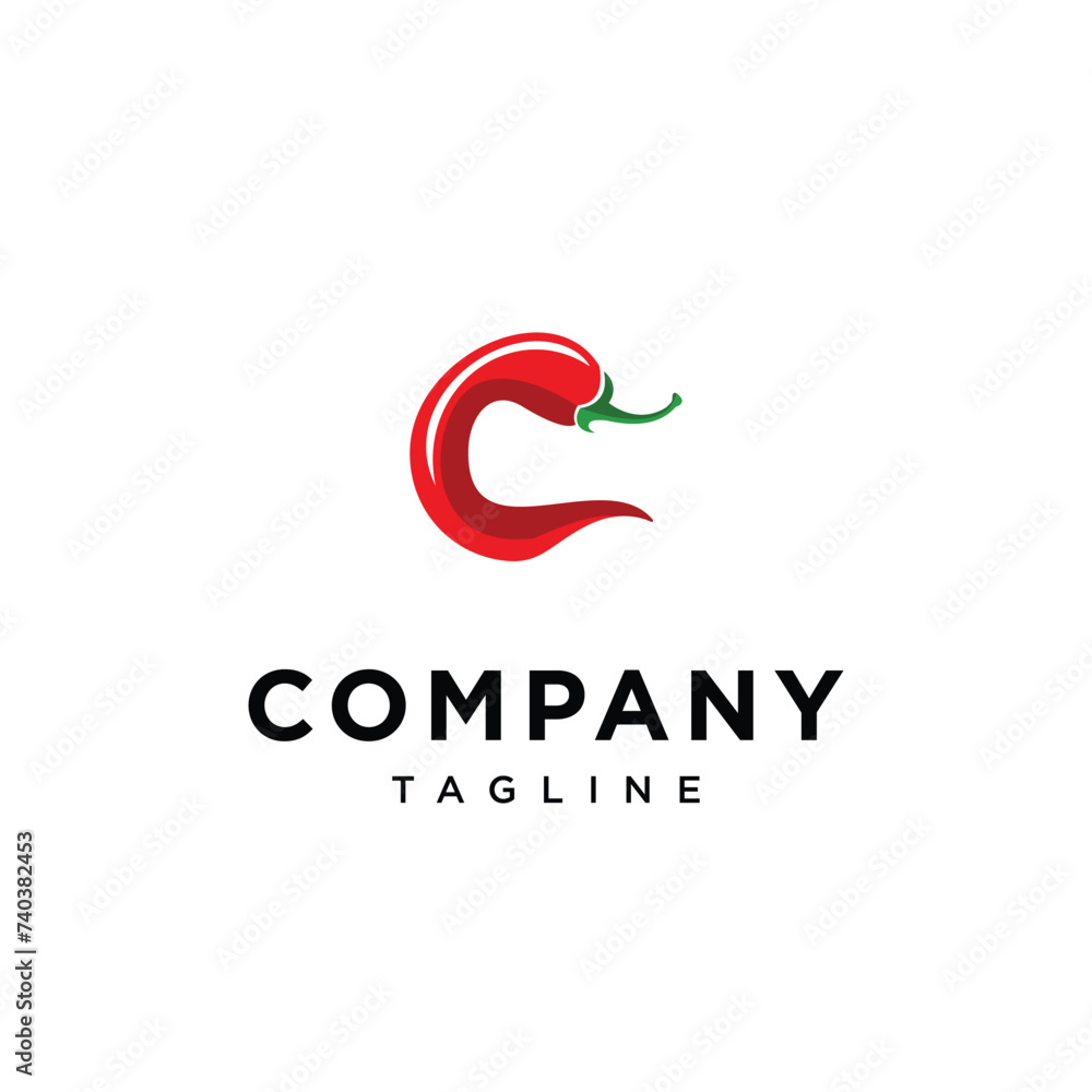 Obraz premium Letter C Chilli Spicy logo icon vector template.eps 