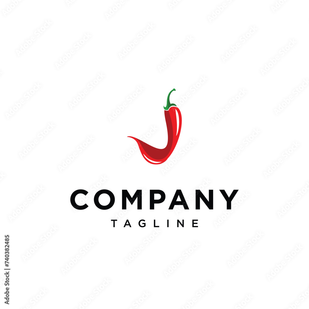 Fototapeta premium Letter J Chilli Spicy logo icon vector template.eps 