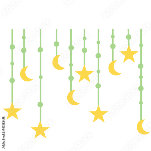 Moon and Star Hanging Decoration for Ramadan