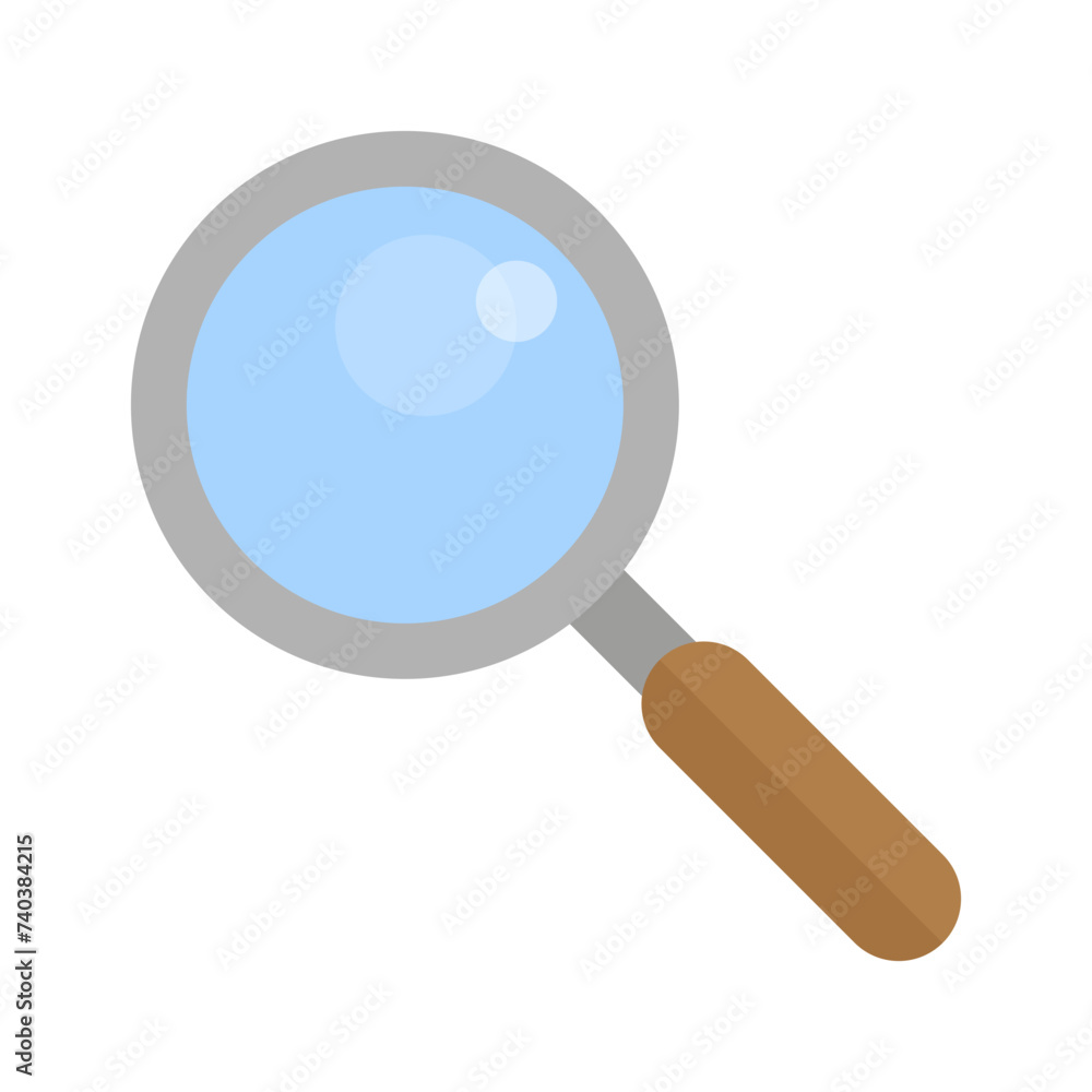 a magnifying glass with a wooden handle on a white background a magnifying glass with a wooden handle on a white background