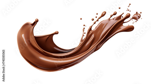 chocolate splash isolated on png background