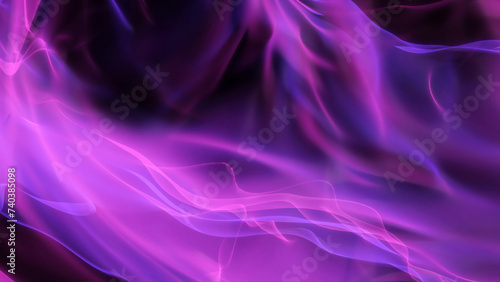 Abstract purple and pink smoke patterns on a black background.