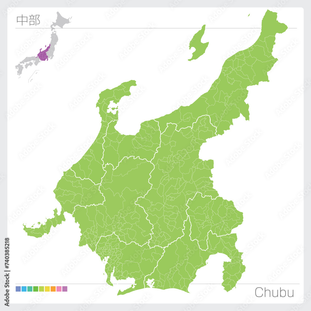 中部の地図・Chubu(グリーン) 中部の地図・Chubu(グリーン)
