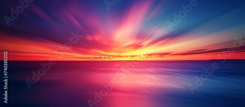 Vibrant Sunset with Stunning Orange and Blue Sky at Dusk © TheWaterMeloonProjec