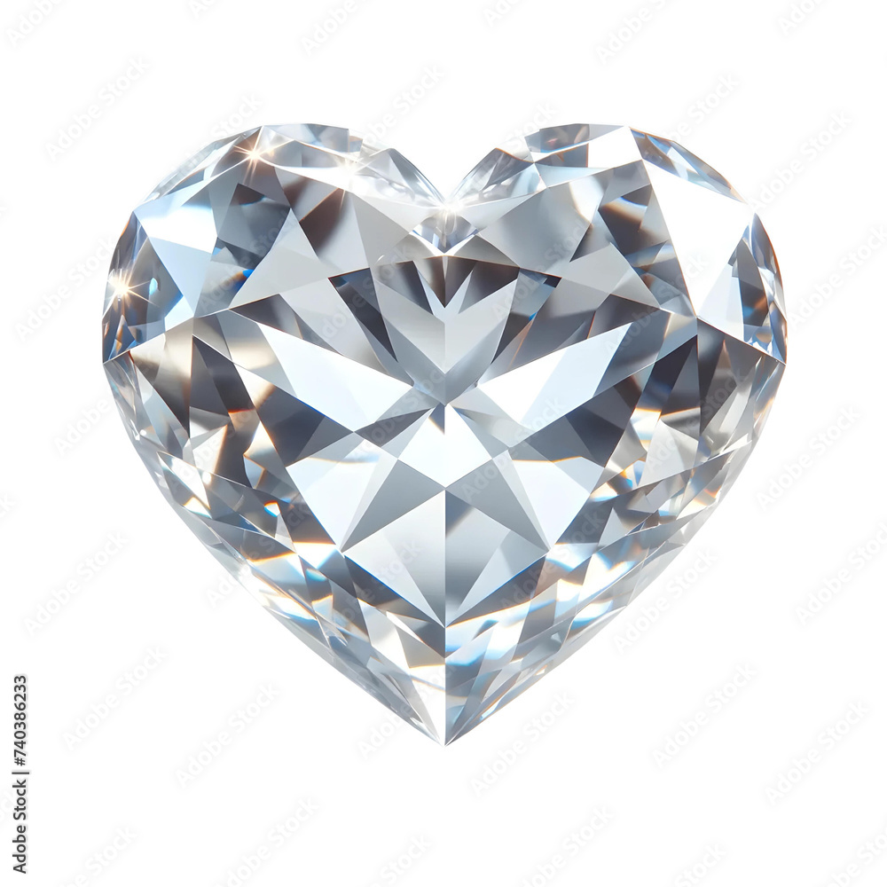 Fototapeta premium 3D heart shape diamond