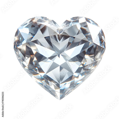 3D heart shape diamond