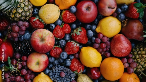 Photo Of Many Different Fruits  Generative AI  