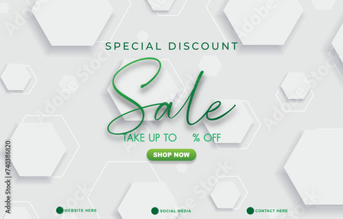 special discount sale discount template banner with blank space for product sale with abstract gradient white background design