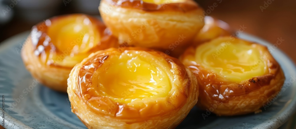 Delicious assortment of bite-sized pastries on a plate for a delightful treat Delicious assortment of bite-sized pastries on a plate for a delightful treat