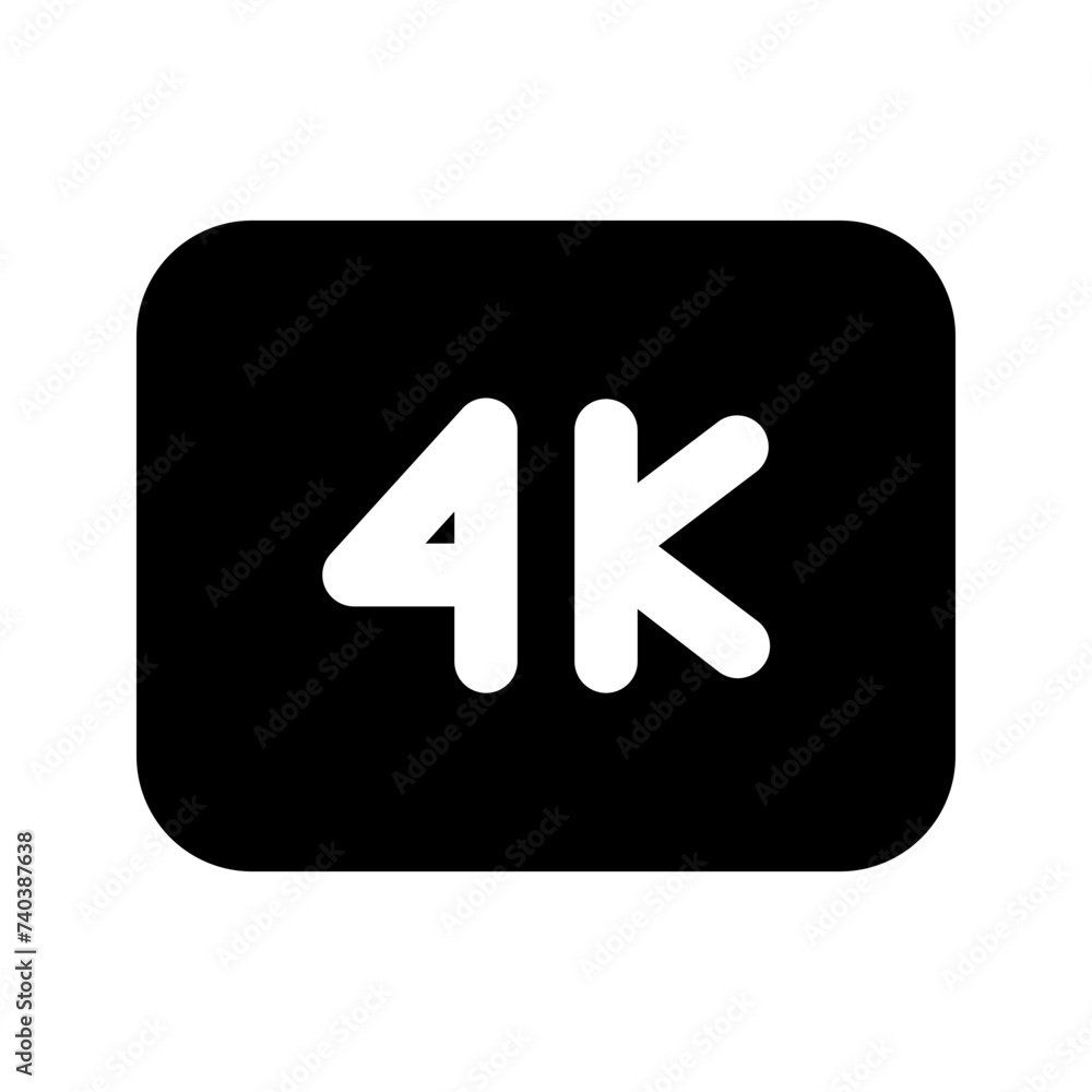 4k film glyph icon 4k film glyph icon