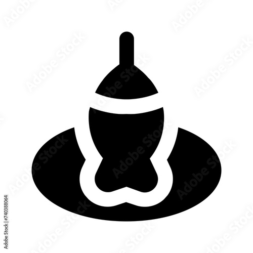 ice fishing glyph icon