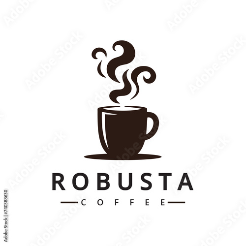 Coffee logo. Robusta Coffee logo. coffee shop illustration design vector.