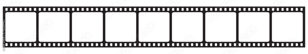 Grunge film strips collection. Old retro cinema movie strip video recording. Vector .