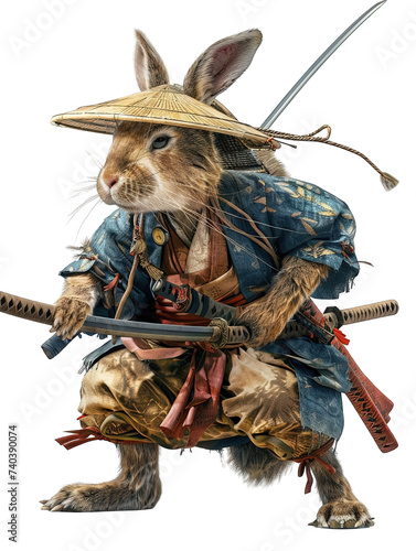 Samurai Rabbit Isolated