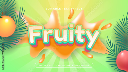 Green orange and red fruity 3d editable text effect - font style