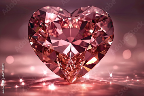 a Diamond Heart in a Pinkish Red Color. © ebhanu