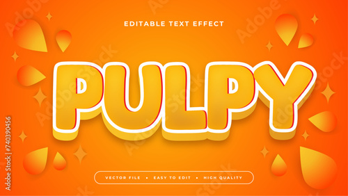 Orange white and yellow pulpy 3d editable text effect - font style photo