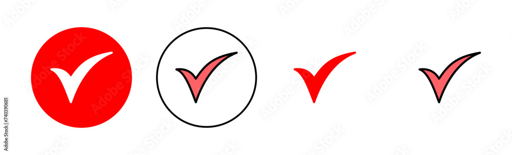 Check mark icon set illustration. Tick mark sign and symbol Check mark icon set illustration. Tick mark sign and symbol