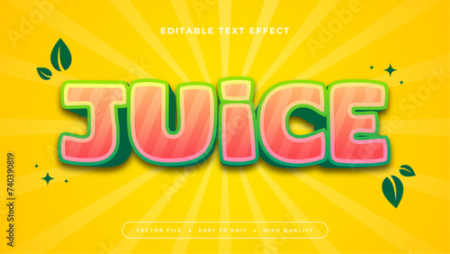 Yellow red and green juice 3d editable text effect - font style