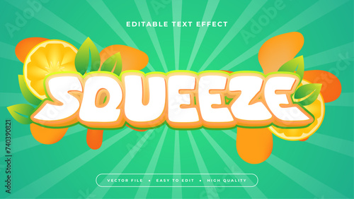 Orange yellow and white squeeze 3d editable text effect - font style