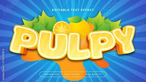 Blue green and yellow pulpy 3d editable text effect - font style