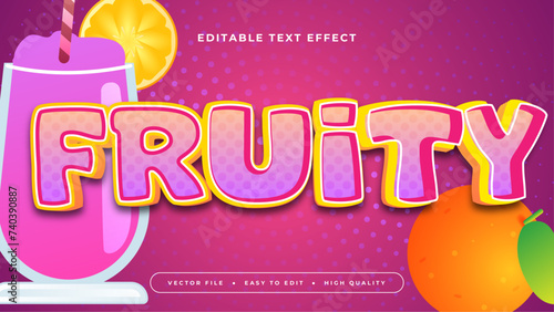 Colorful colourful fruity 3d editable text effect - font style