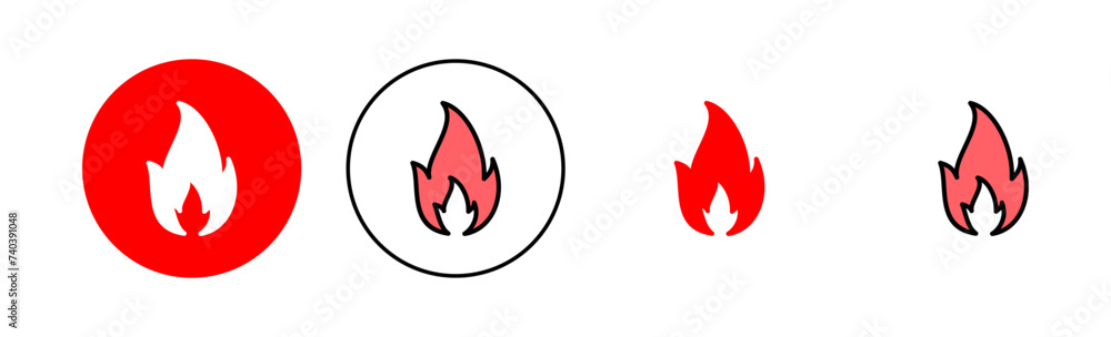 Fire icon set illustration. fire sign and symbol Fire icon set illustration. fire sign and symbol