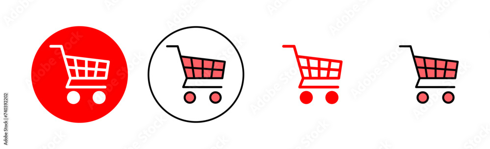 Shopping icon set illustration. Shopping cart sign and symbol. Trolley icon Shopping icon set illustration. Shopping cart sign and symbol. Trolley icon