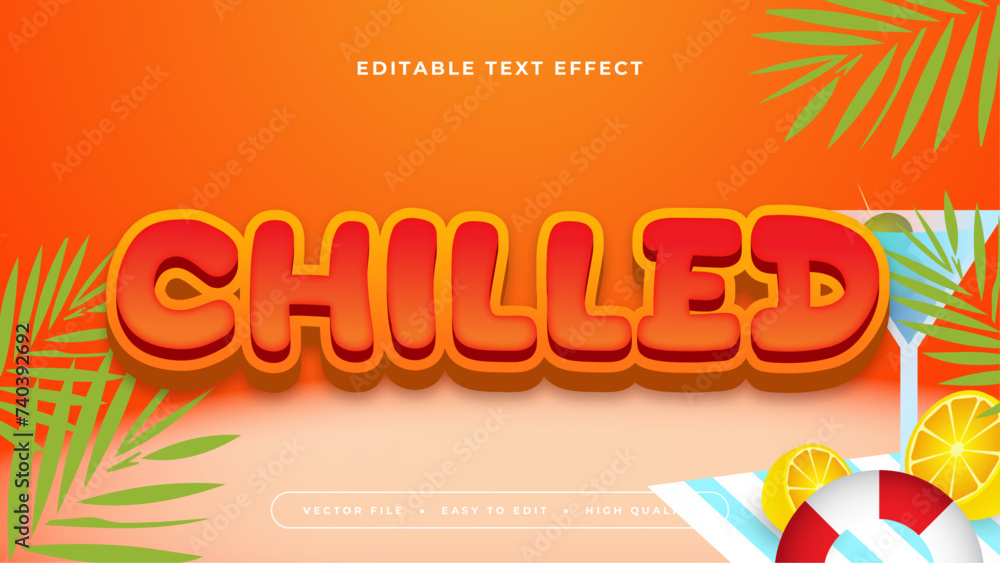 Colorful colourful chilled 3d editable text effect - font style