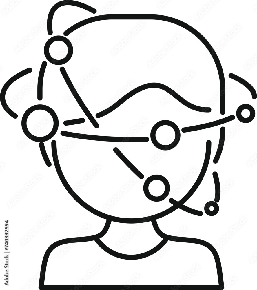 Orbital headache icon outline vector. Drunk patient. Human problem sick Orbital headache icon outline vector. Drunk patient. Human problem sick