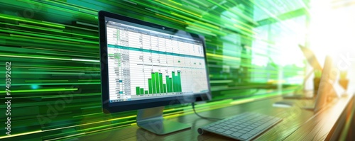 Obraz na płótnie Data and graphs in spreadsheet documents for online analysis