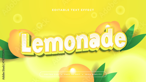 Yellow orange and green lemonade 3d editable text effect - font style