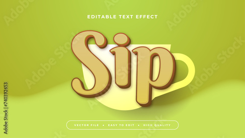 Green white and yellow sip 3d editable text effect - font style