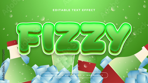 Green red and blue fizzy 3d editable text effect - font style