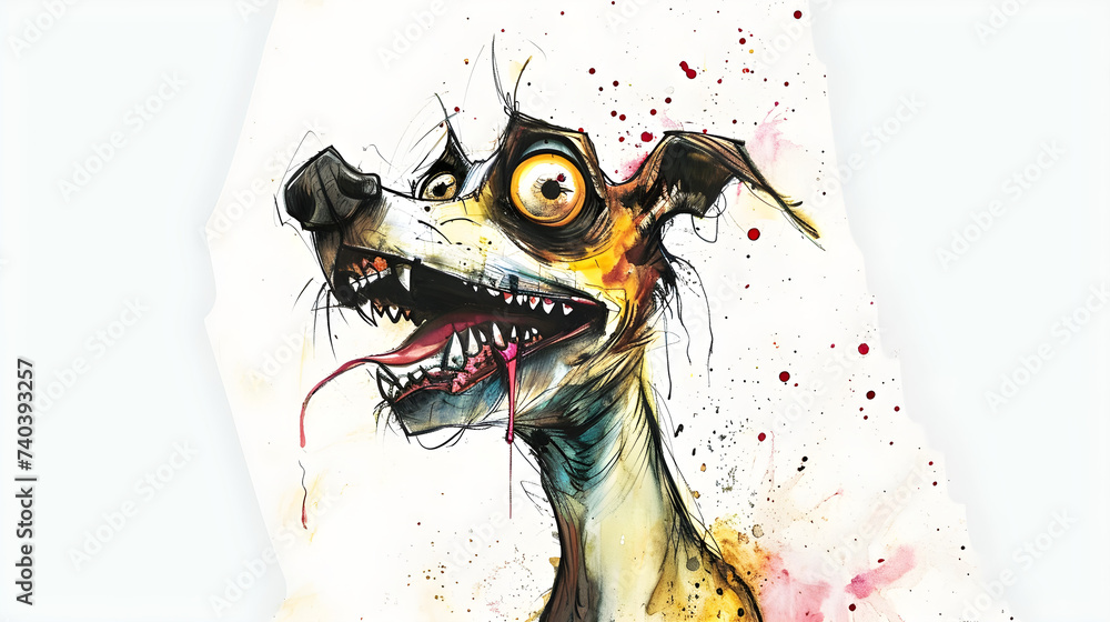 funny dog character - obrazy, fototapety, plakaty 