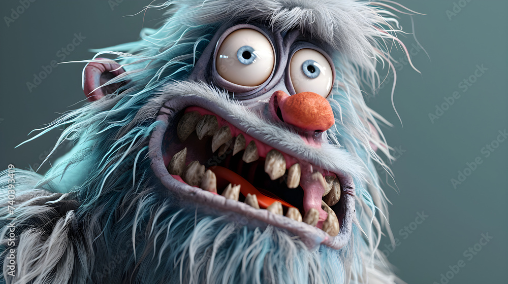 Obraz premium funny 3D abominable snowman yeti character