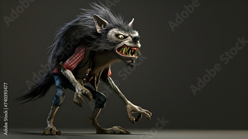 funny 3D werewolf character