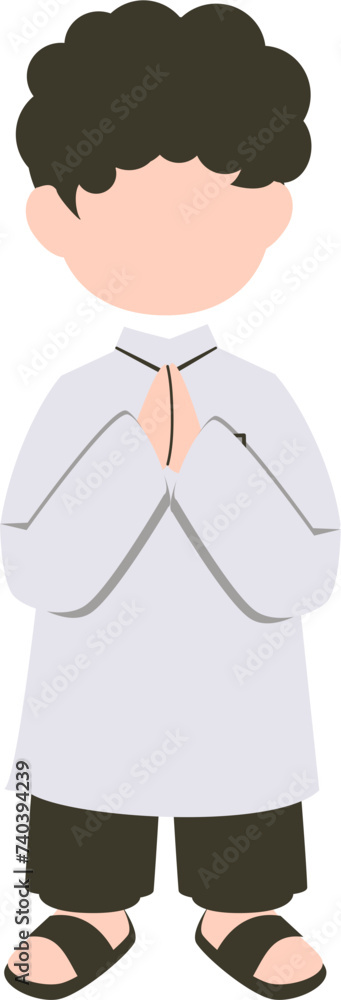 Muslim kid greeting Illustration, Eid Al fitr clipart Muslim kid greeting Illustration, Eid Al fitr clipart