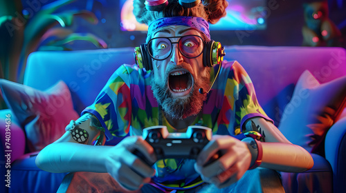 funny 3D gamer character