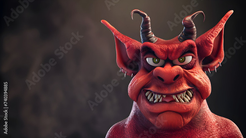 funny 3D devil character