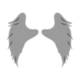 hand drawn angel or bird wings silhouette
