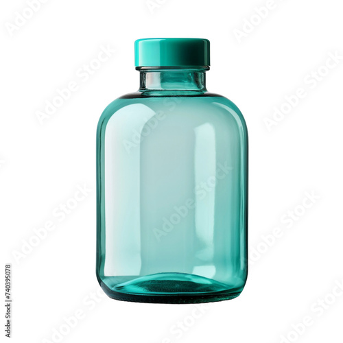 Pharmacy glass bottle isolated on transparent background