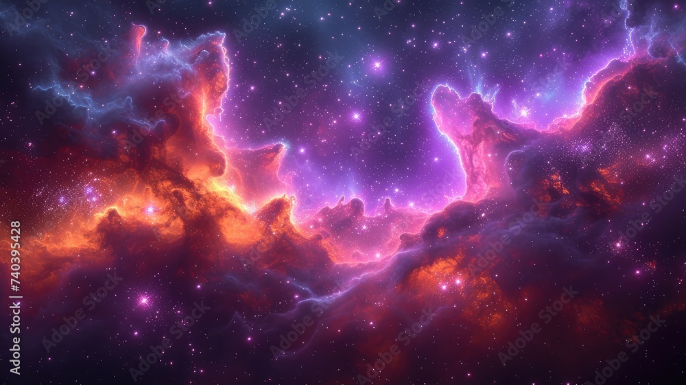 majestic space nebula radiating energy and light in a dynamic universe