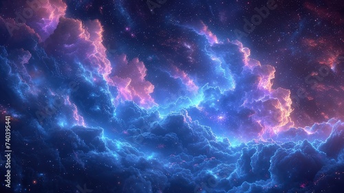 cosmic blue nebula majesty © StraSyP BG