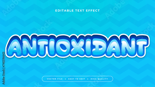 White and blue antioxidant 3d editable text effect - font style