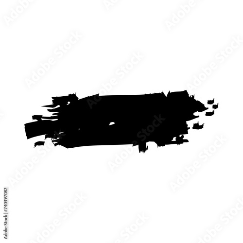 Brushstroke grunge ink splash abstract splatter black vector illustration