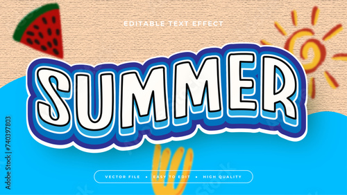 Colorful summer 3d editable text effect - font style