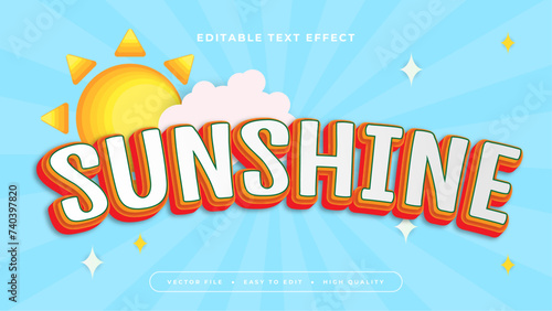 Colorful sunshine 3d editable text effect - font style