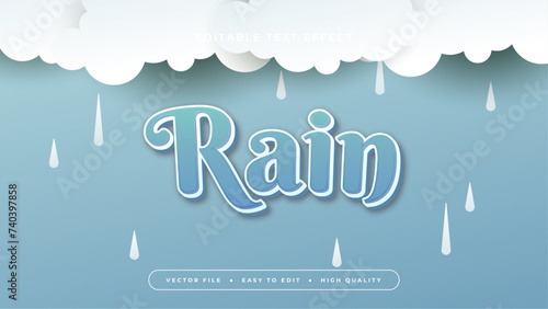 Blue and white rain 3d editable text effect - font style
